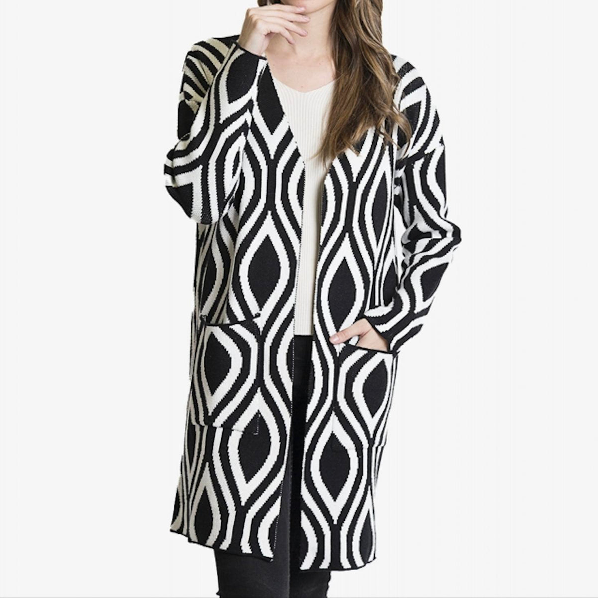 Chaqueta de punto larga
