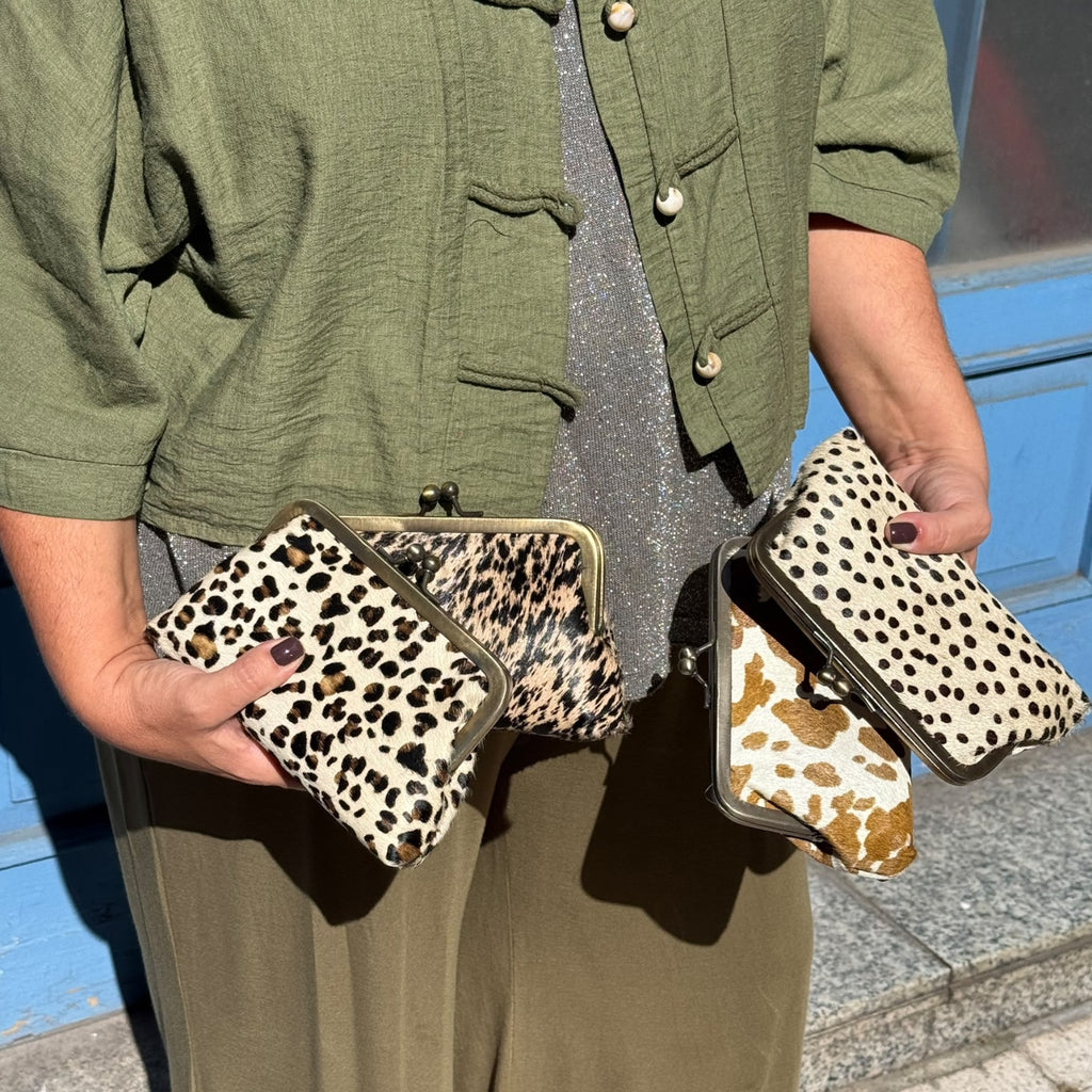 Monedero de boquilla grande animal print