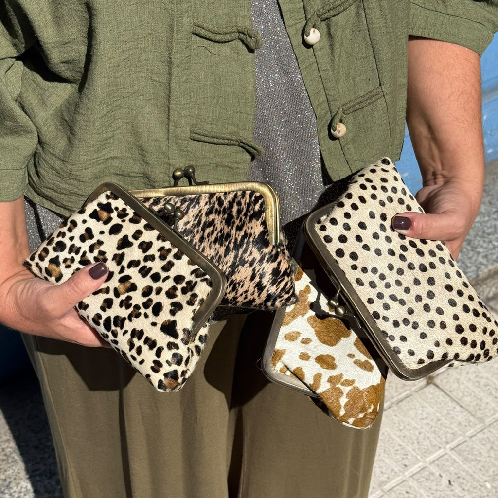 Monedero de boquilla grande animal print