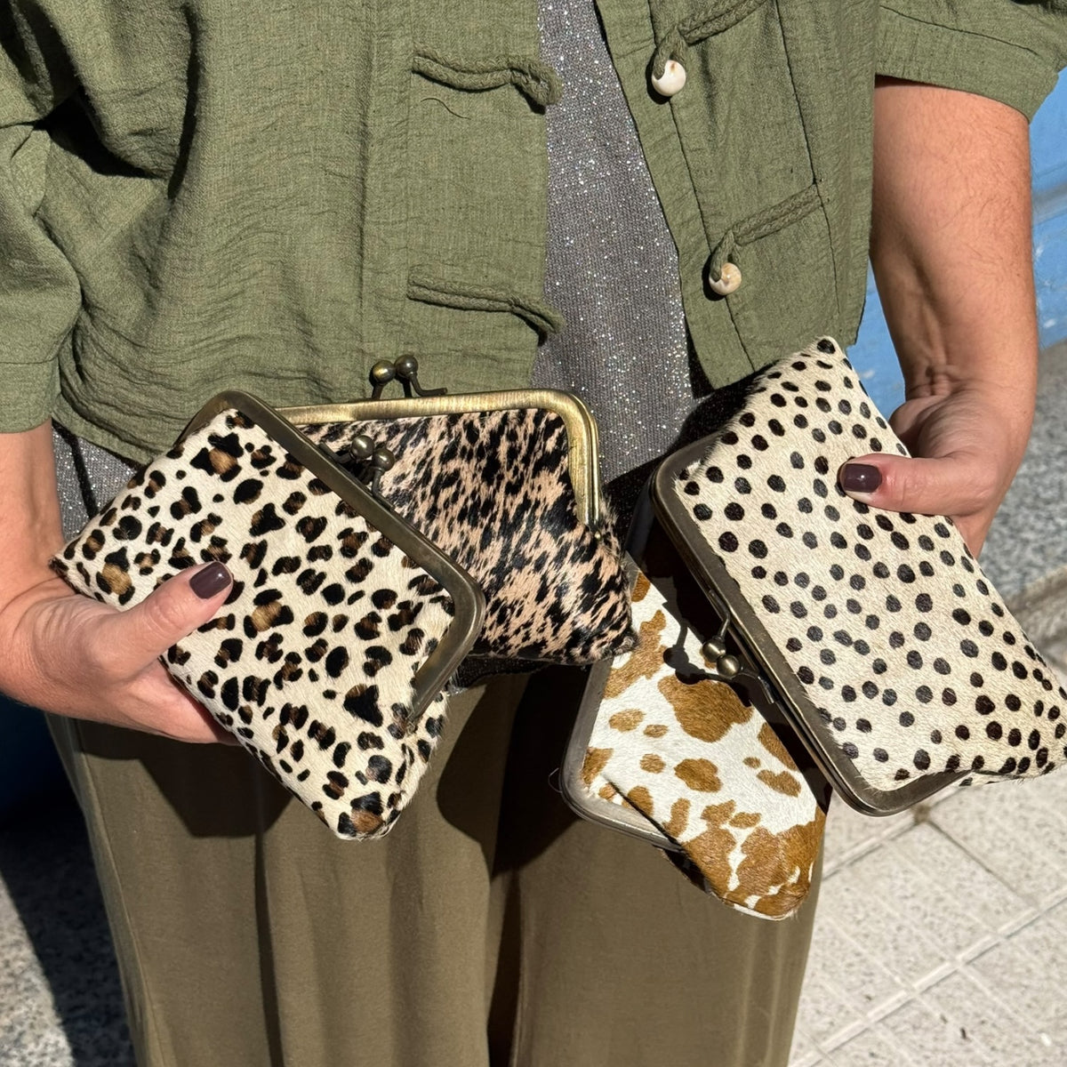 Monedero de boquilla grande animal print