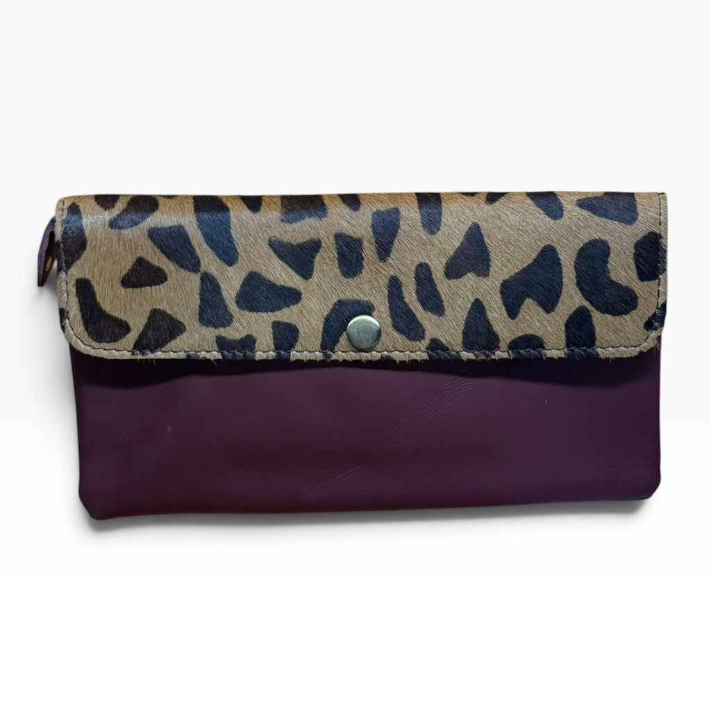 Monedero grande solapa animal print