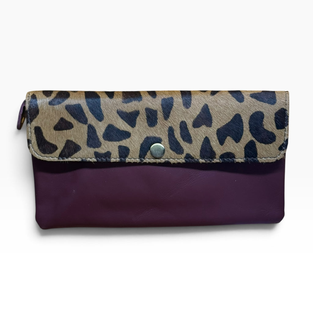 Monedero grande solapa animal print