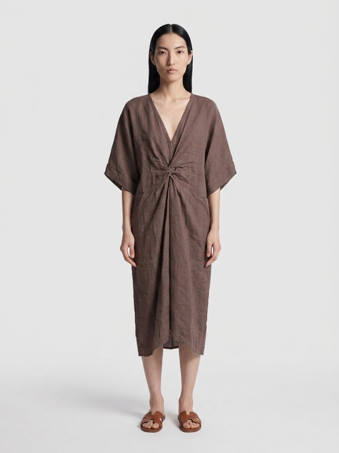 Vestido de lino con nudo