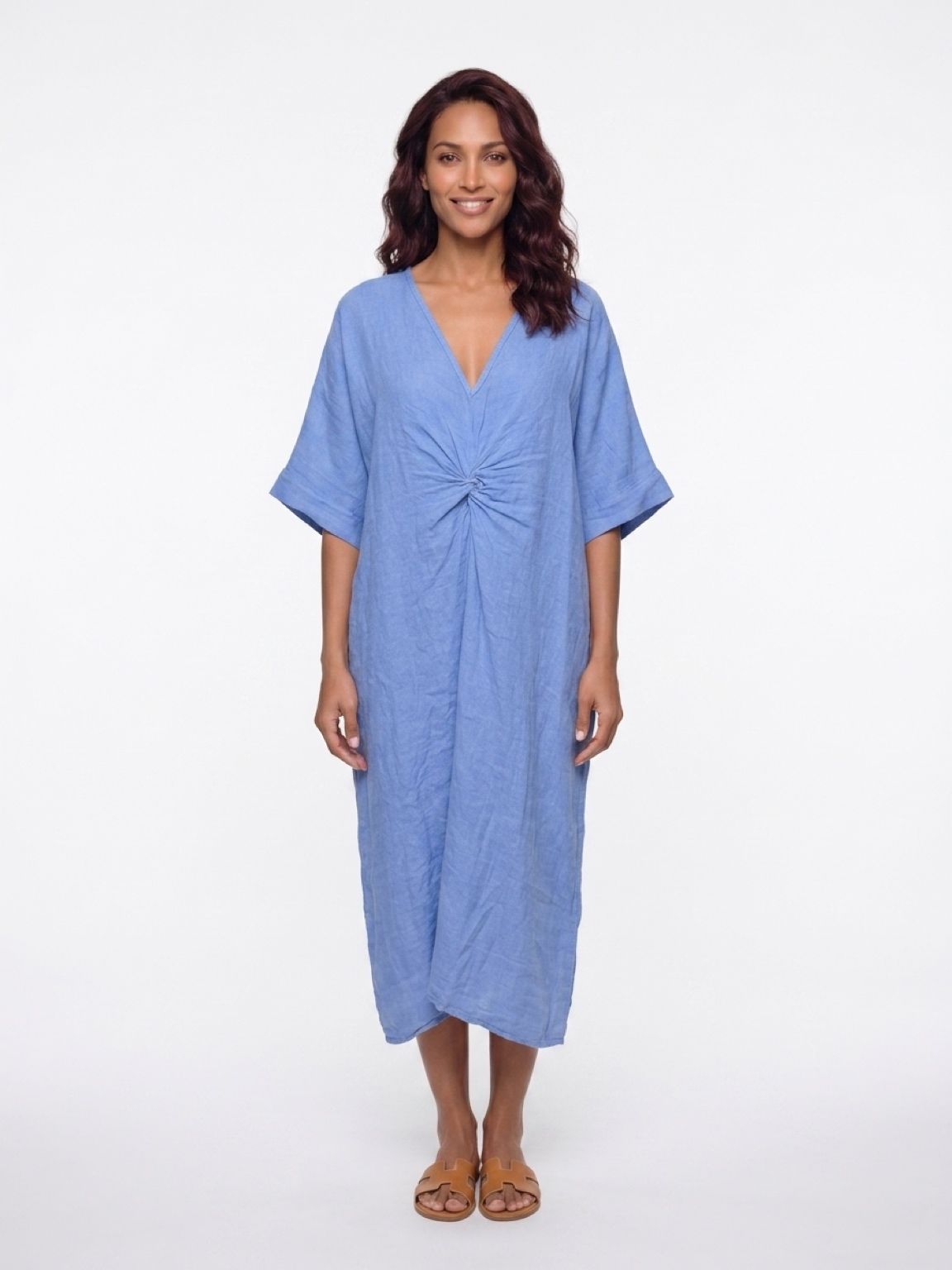 Vestido de lino con nudo