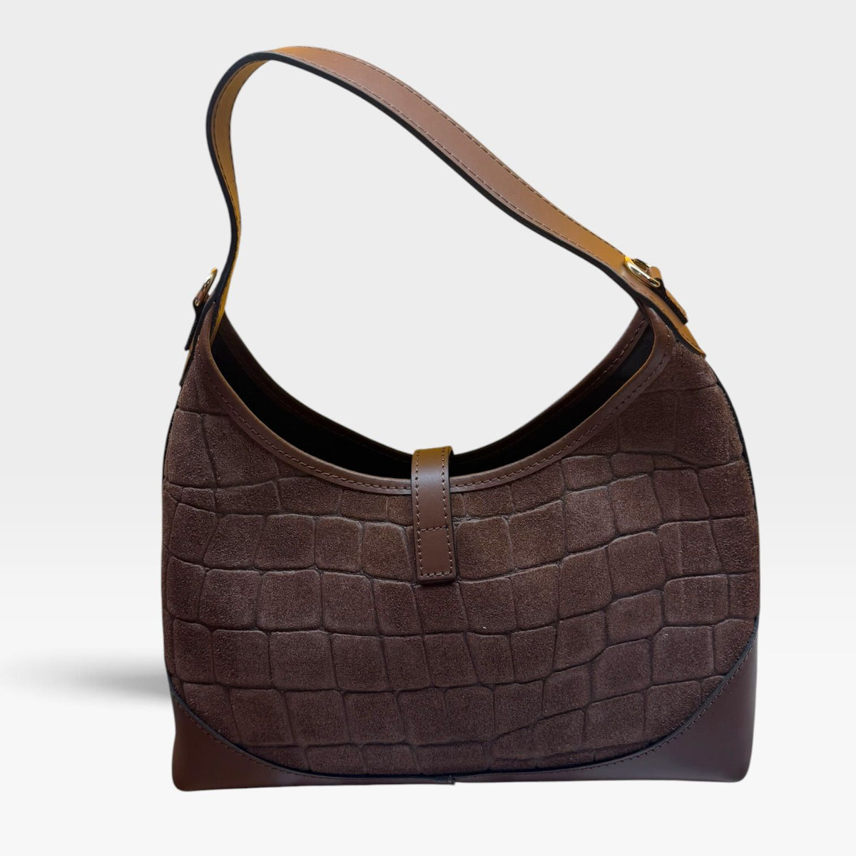 Bolso ante labrado camel