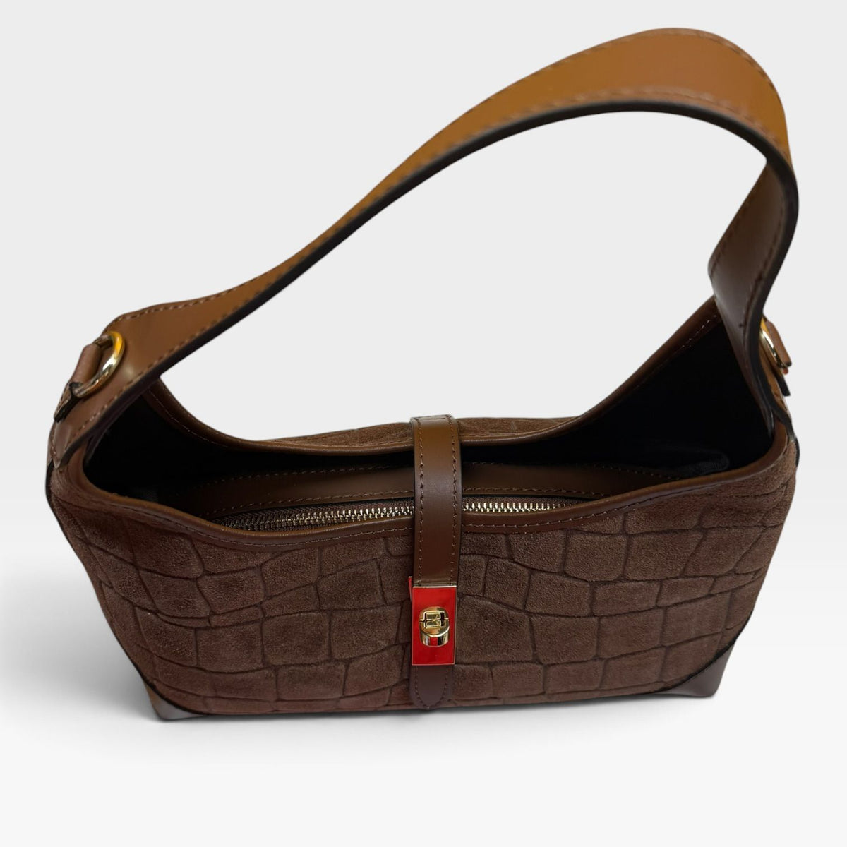 Bolso ante labrado camel