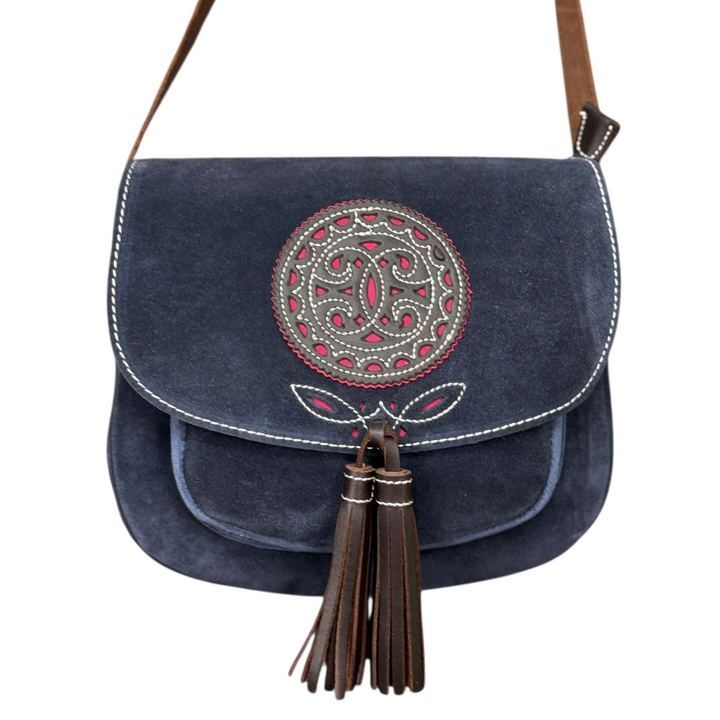 Bolso cartujano de piel de nobuk