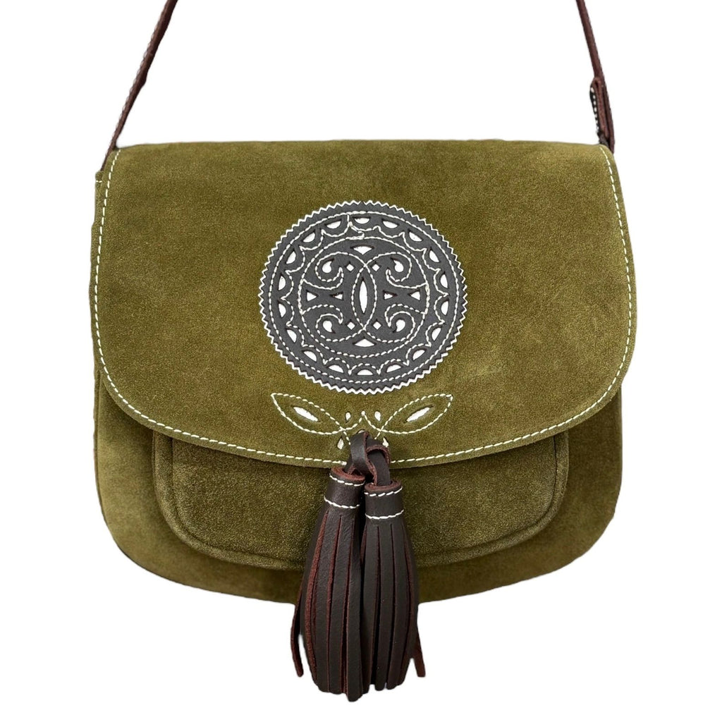 Bolso cartujano de piel de nobuk