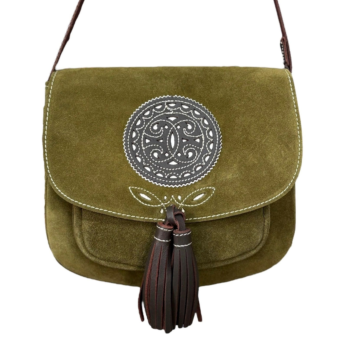 Bolso cartujano de piel de nobuk