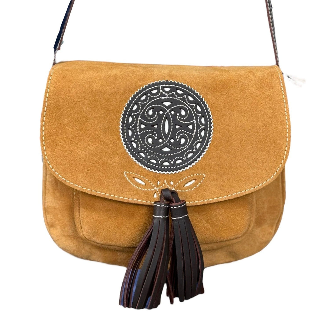 Bolso cartujano de piel de nobuk