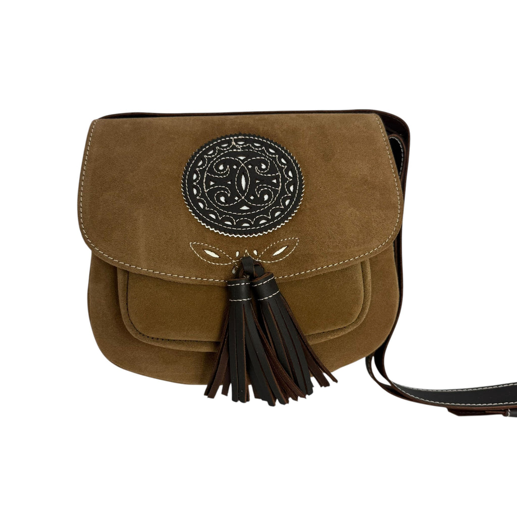 Bolso cartujano de piel de nobuk