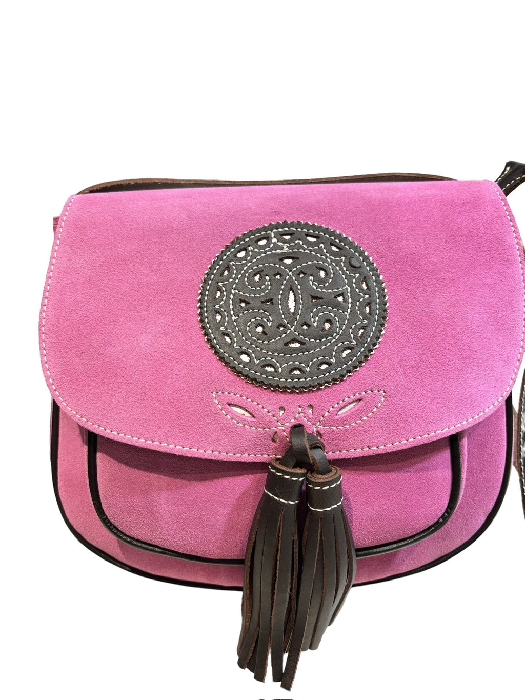 Bolso cartujano de piel de nobuk