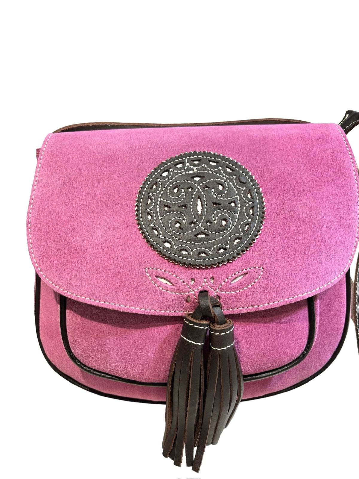 Bolso cartujano de piel de nobuk