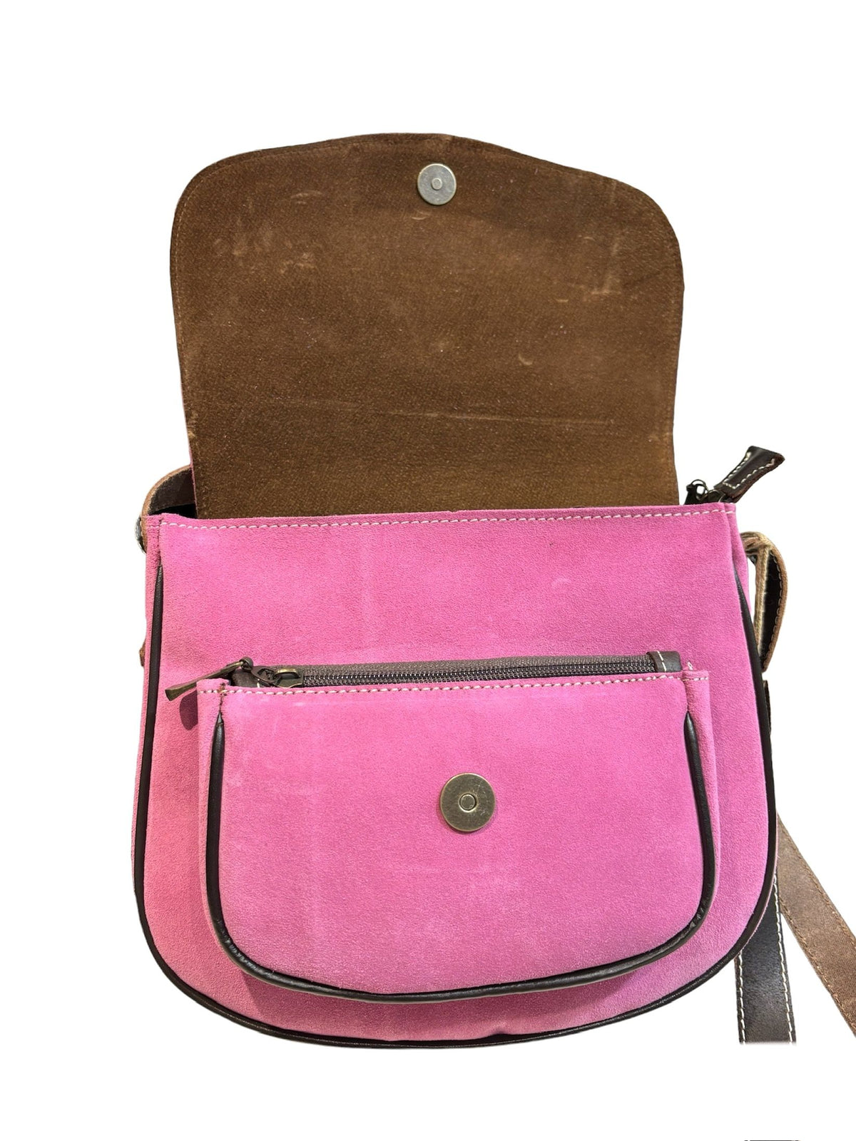Bolso cartujano de piel de nobuk