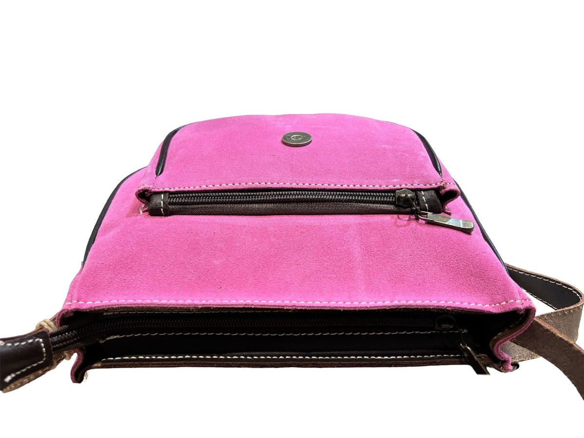 Bolso cartujano de piel de nobuk