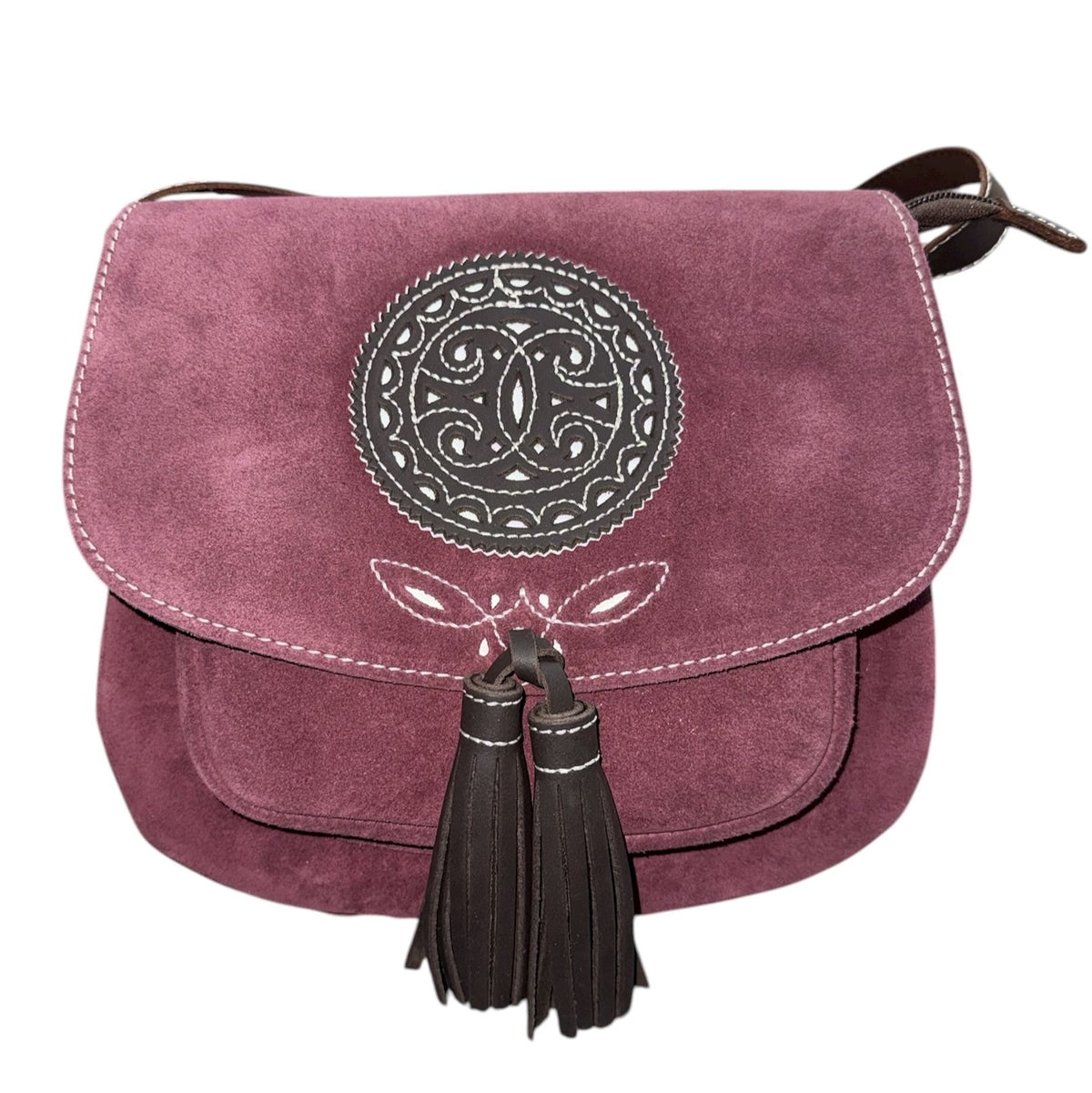 Bolso cartujano de piel de nobuk