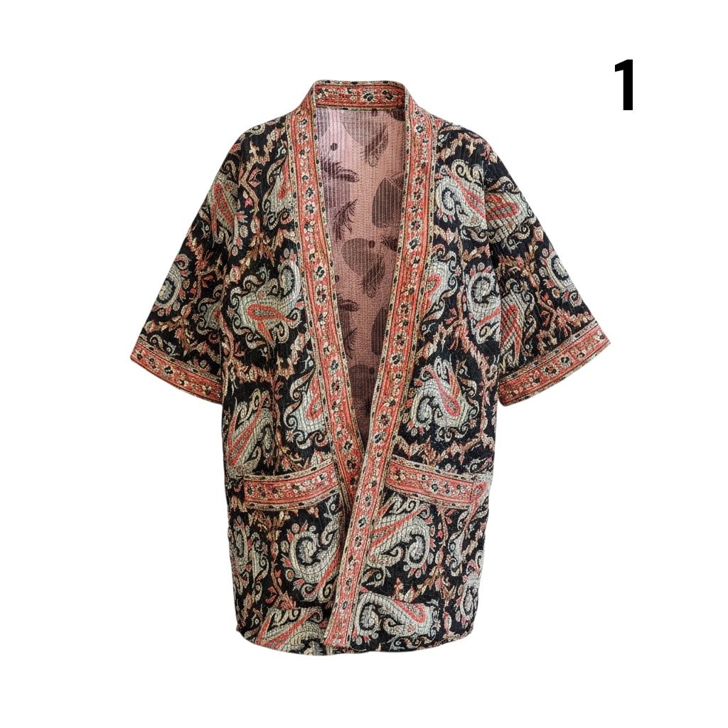 Kimono estampado de algodón
