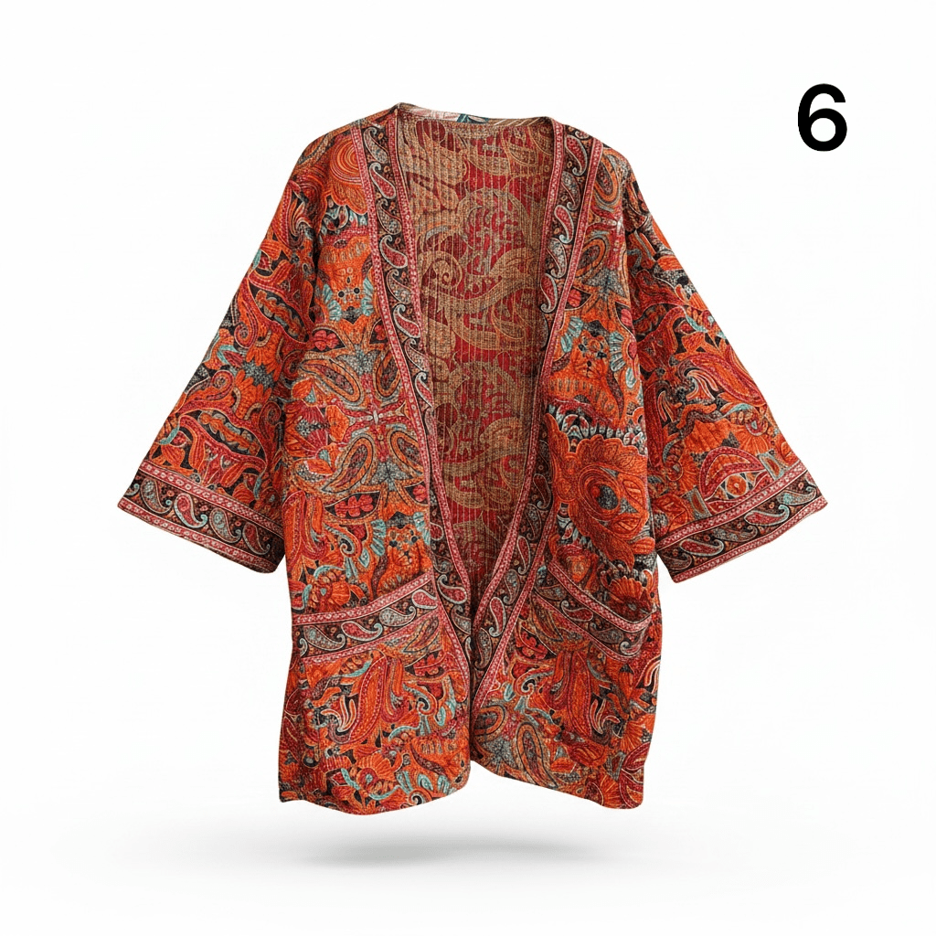 Kimono estampado de algodón