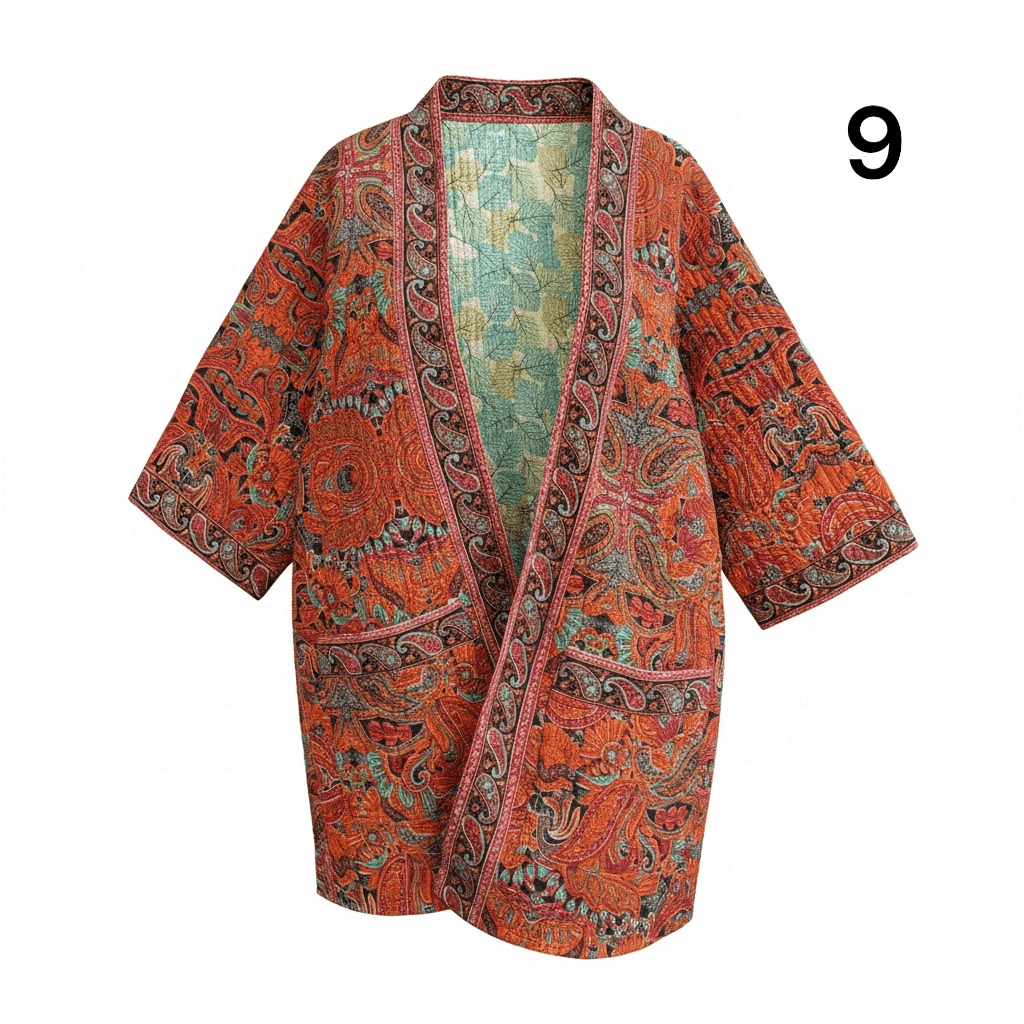 Kimono estampado de algodón