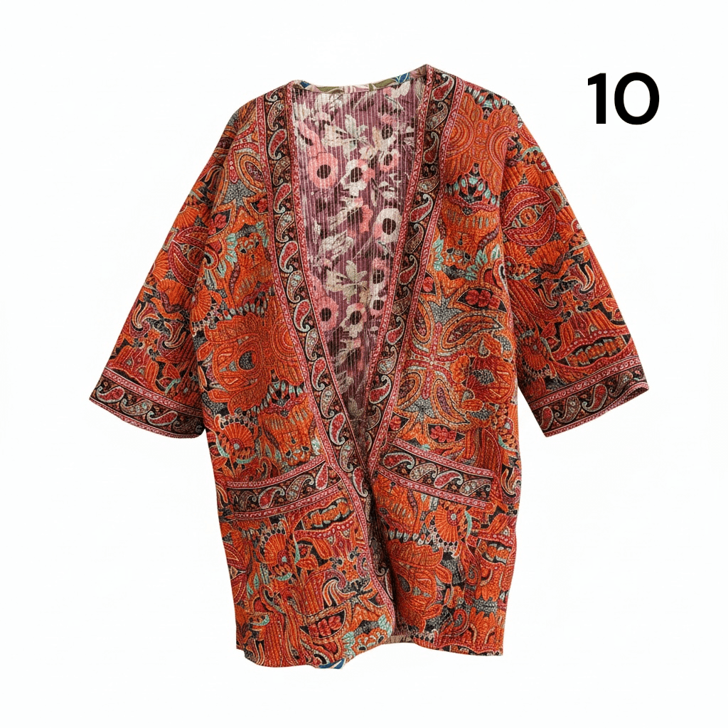 Kimono estampado de algodón