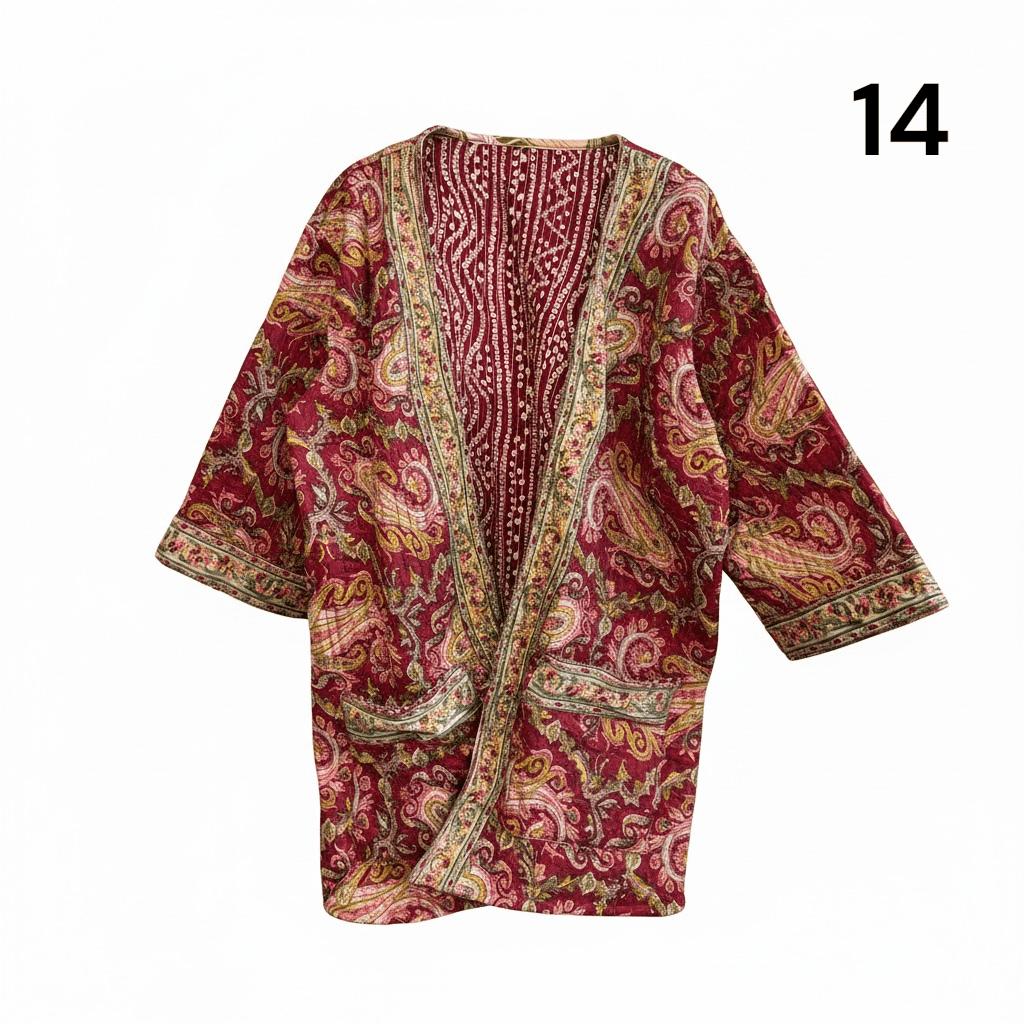 Kimono estampado de algodón