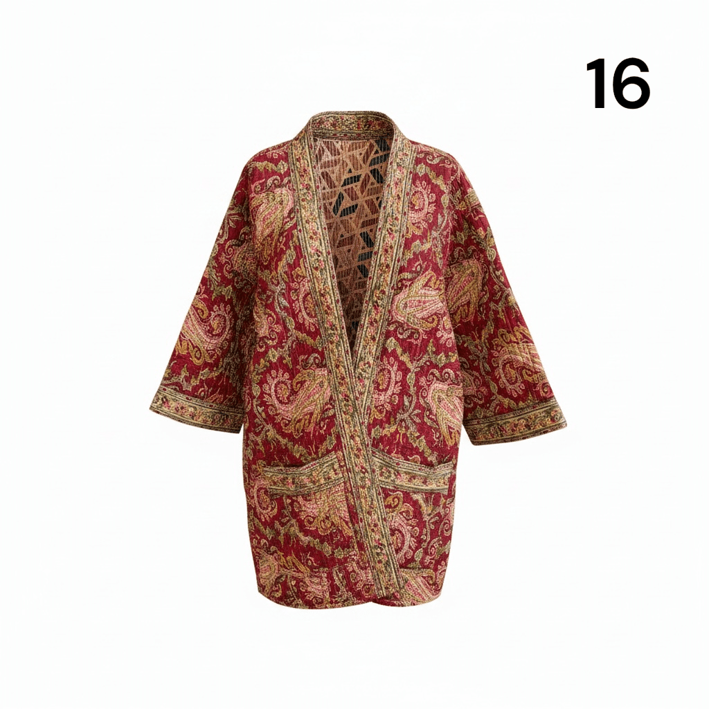 Kimono estampado de algodón