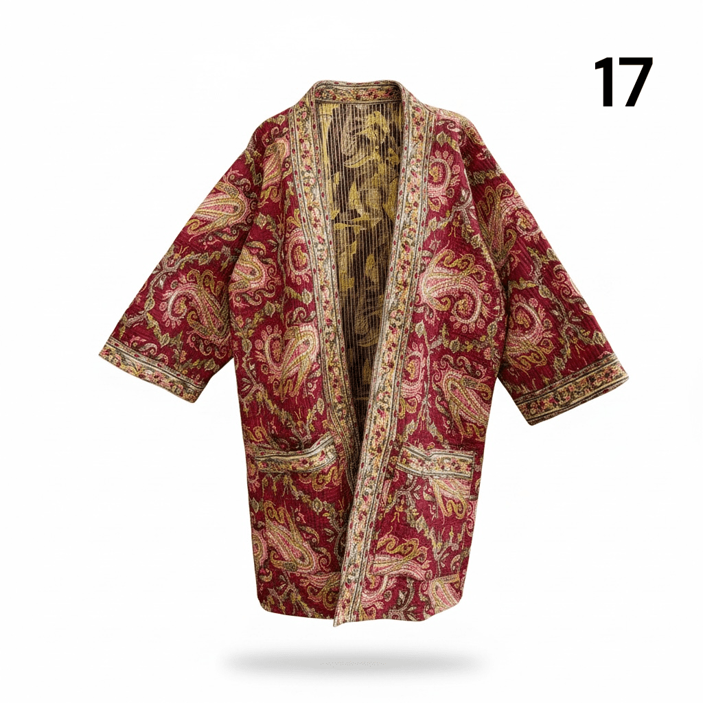 Kimono estampado de algodón