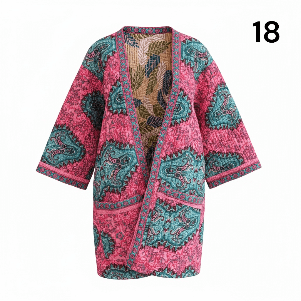 Kimono estampado de algodón
