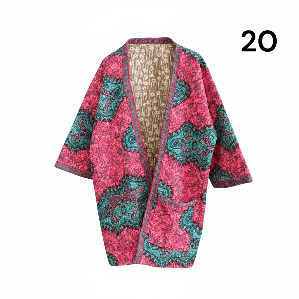 Kimono estampado de algodón