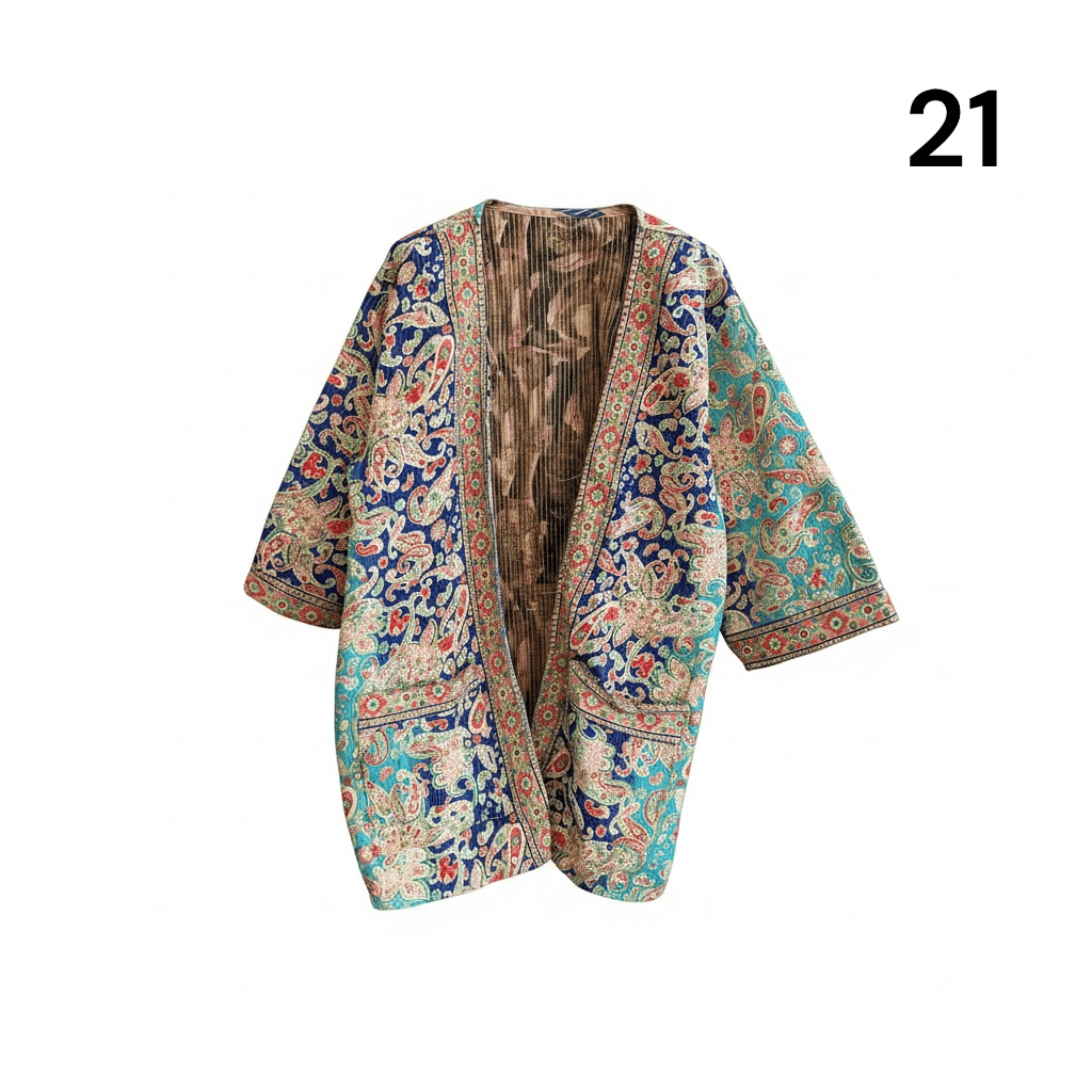 Kimono estampado de algodón