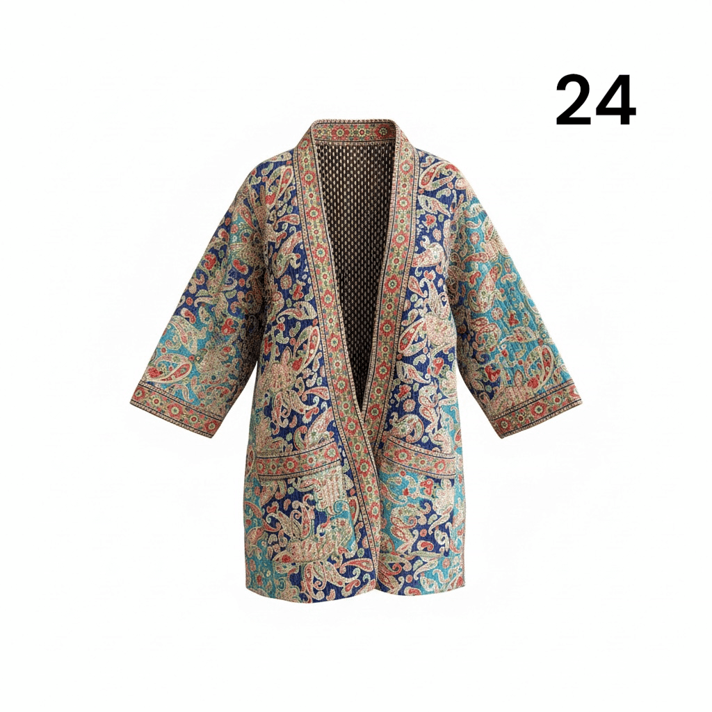 Kimono estampado de algodón