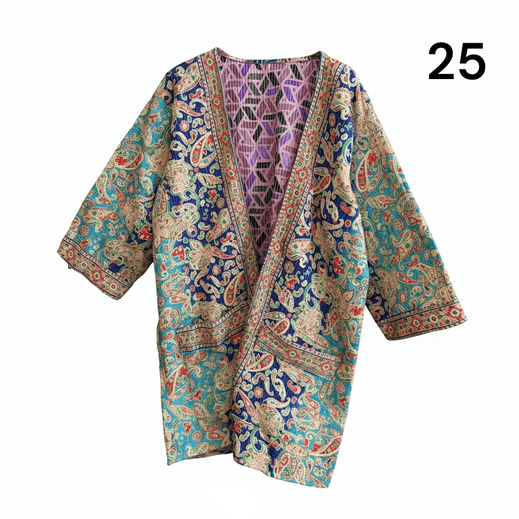 Kimono estampado de algodón