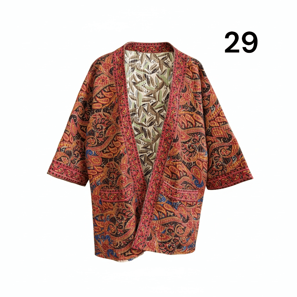 Kimono estampado de algodón