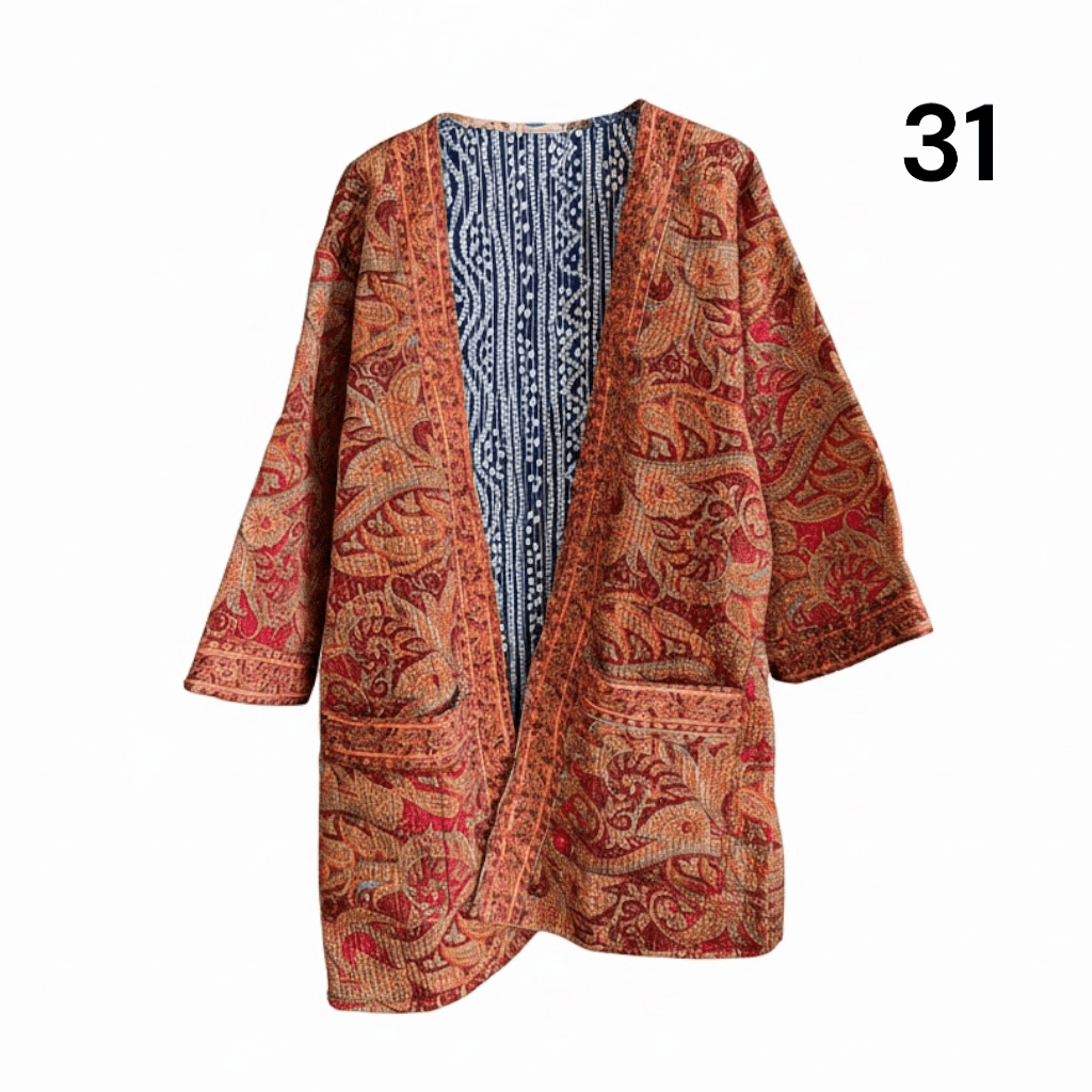 Kimono estampado de algodón