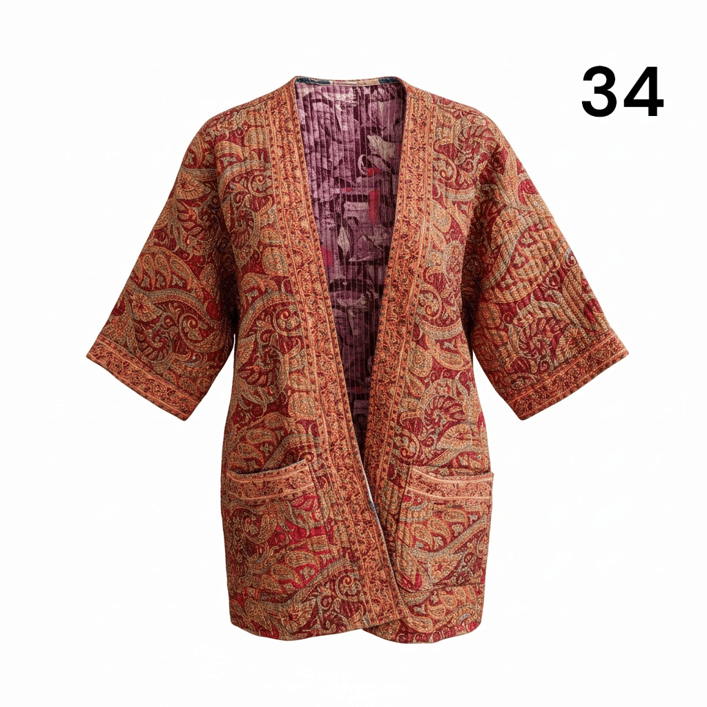 Kimono estampado de algodón