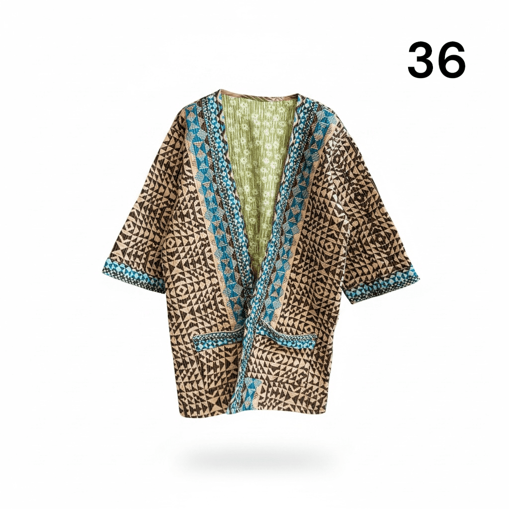 Kimono estampado de algodón