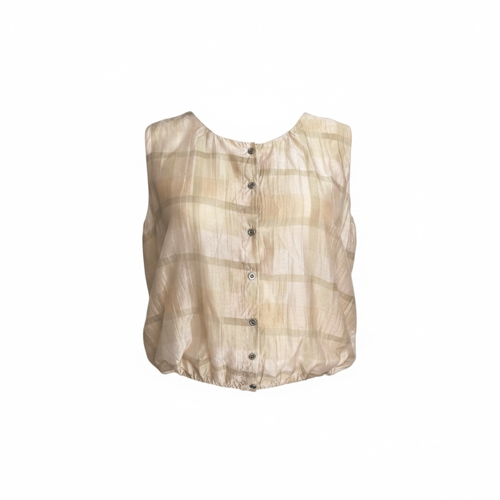 Camisa globo cuadros