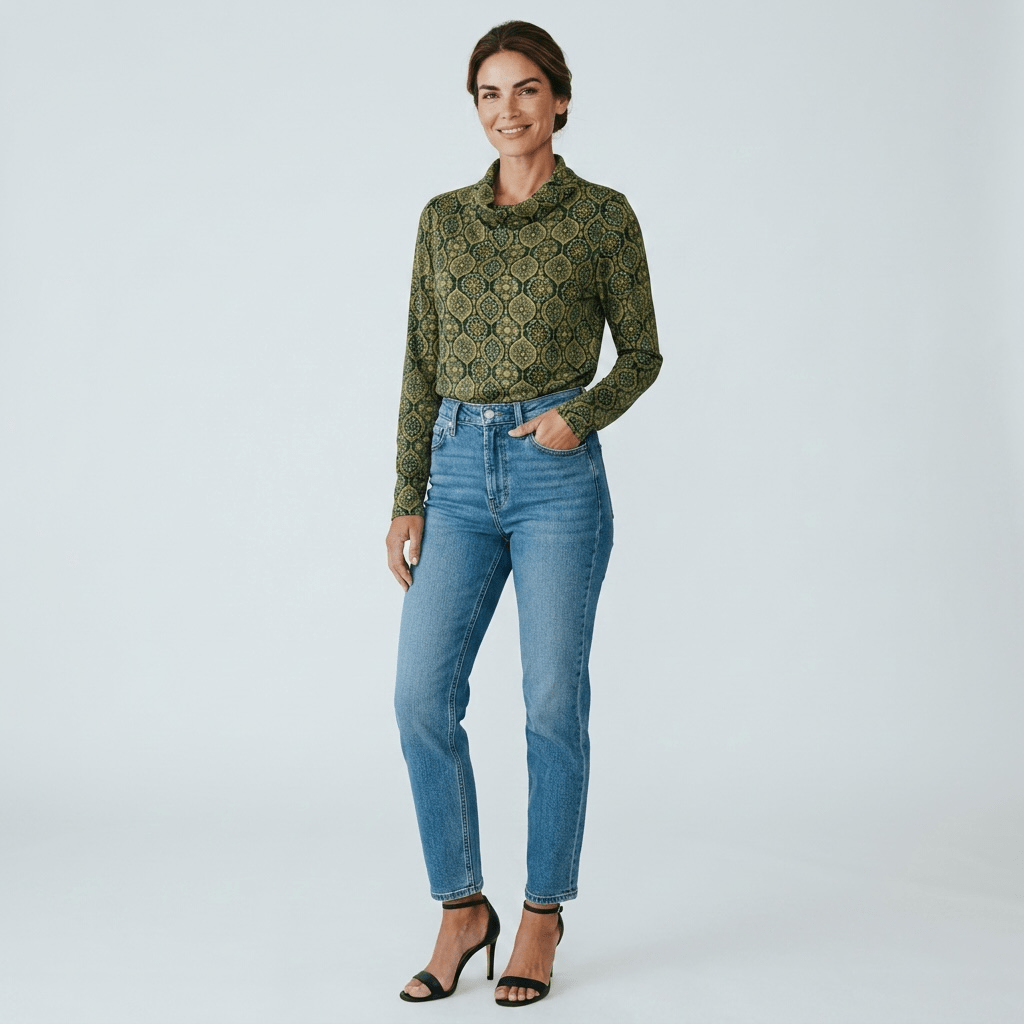 Camisa verde estampada Tantrend