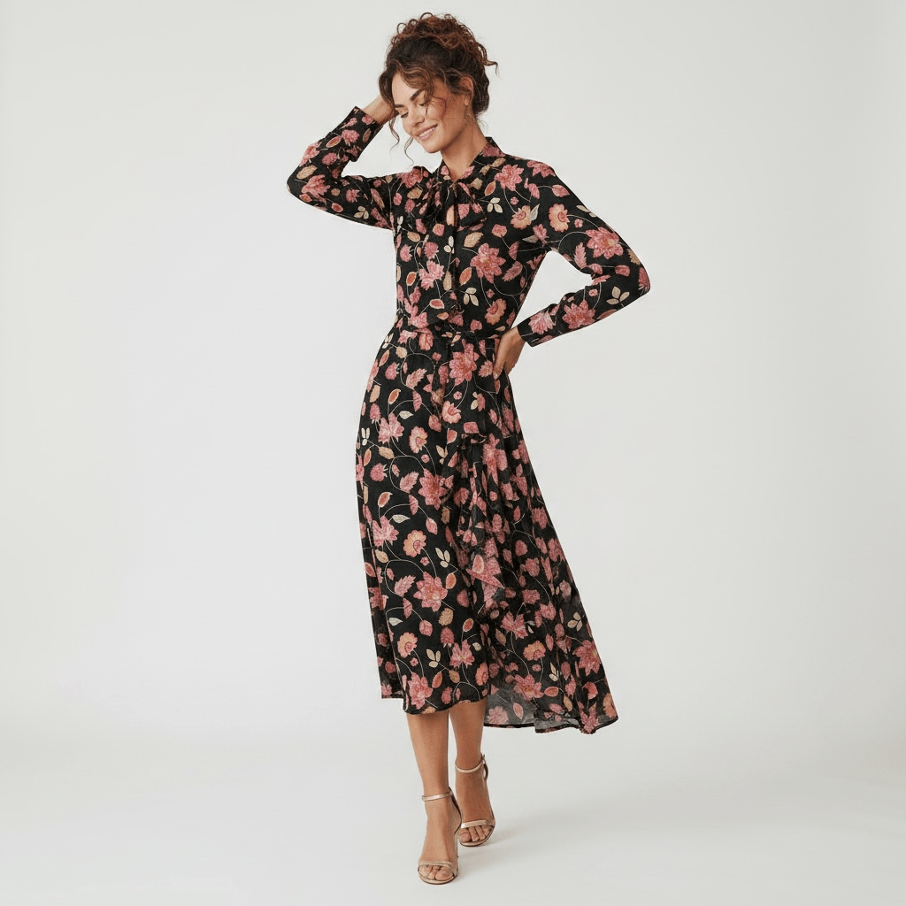 Vestido floral largo Tantrend