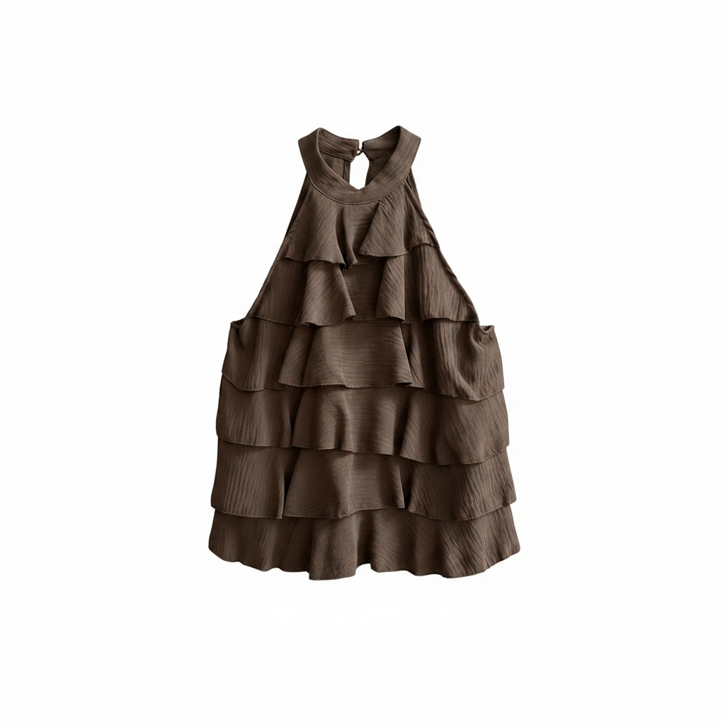 Camisa halter volantes