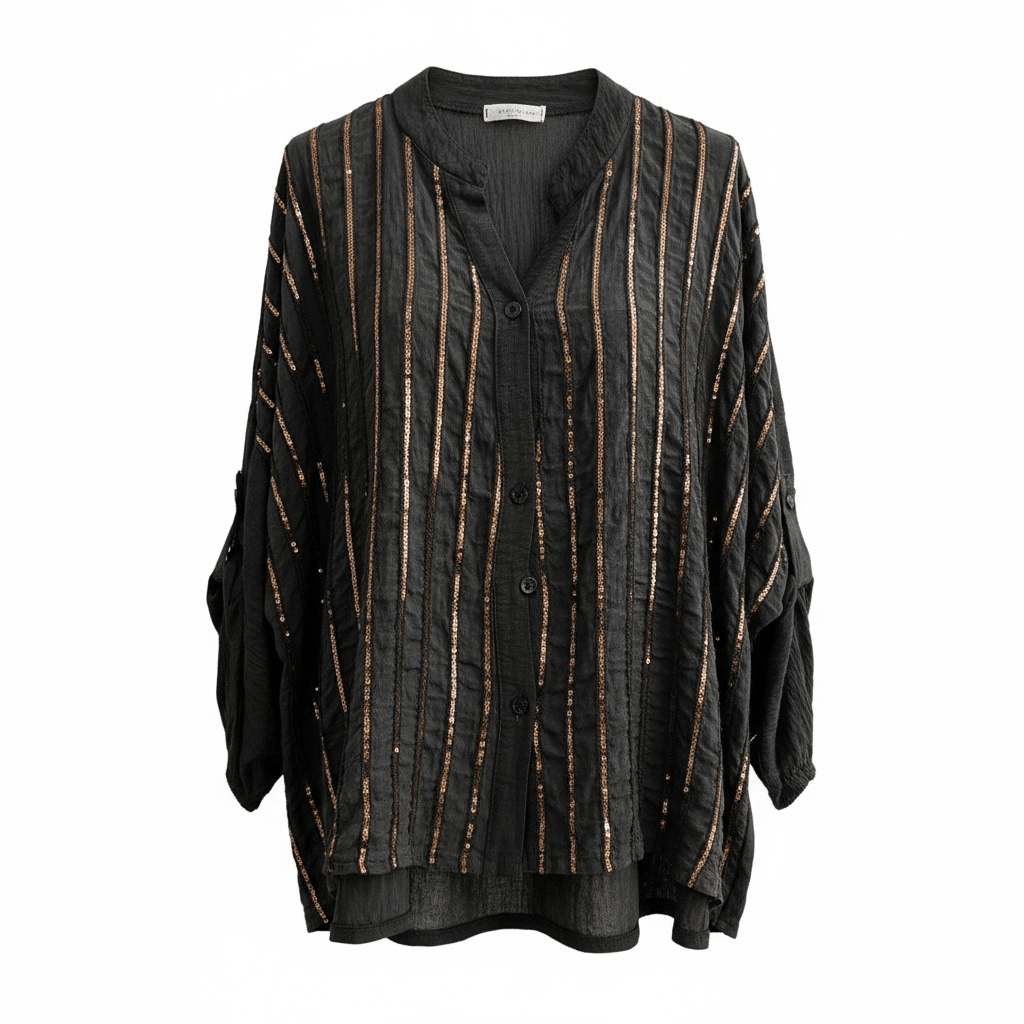Camisa rayas lentejuelas