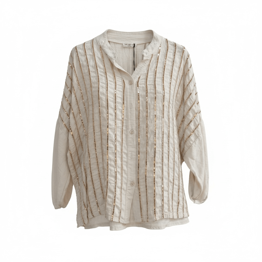 Camisa rayas lentejuelas