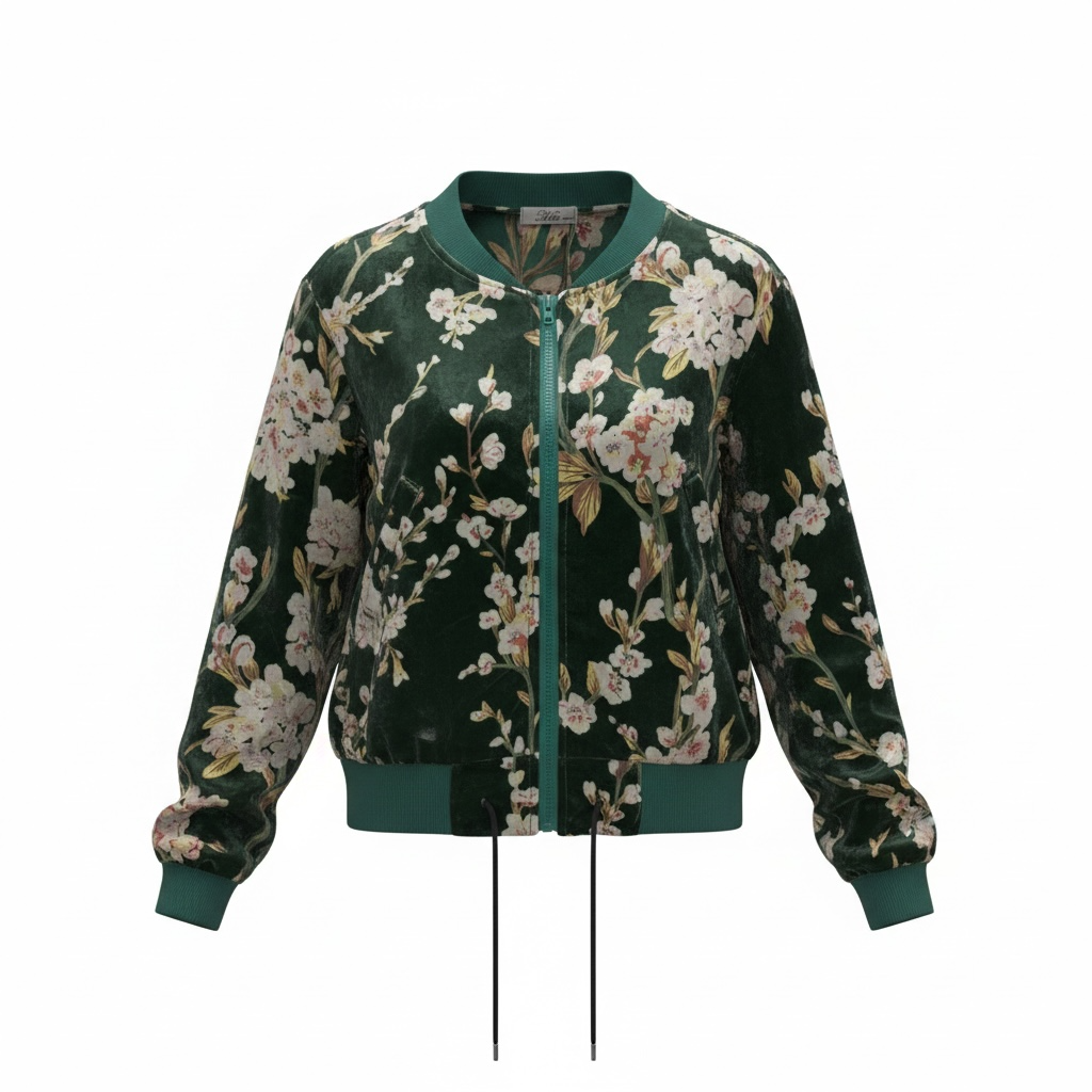 Bomber velvet flores