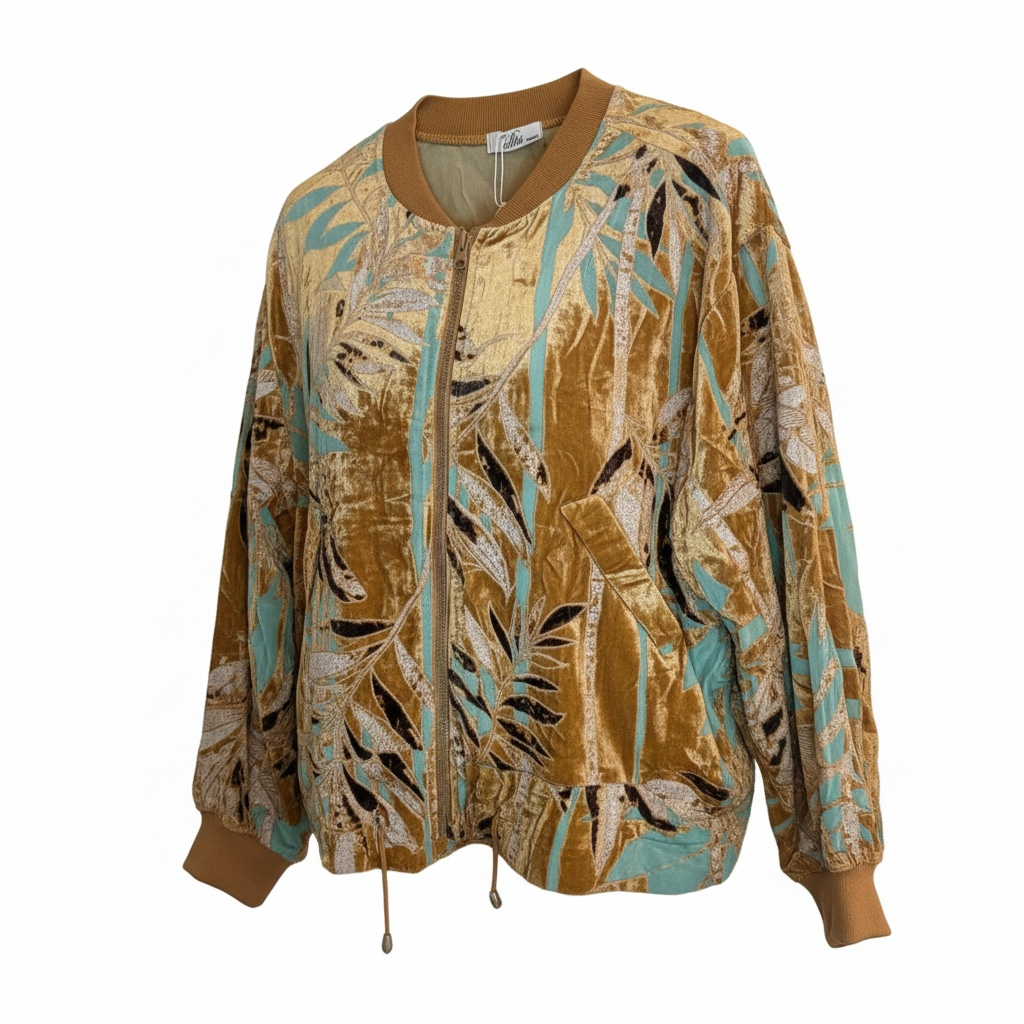 Bomber velvet estampada