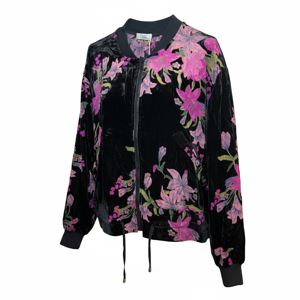 Bomber velvet flores