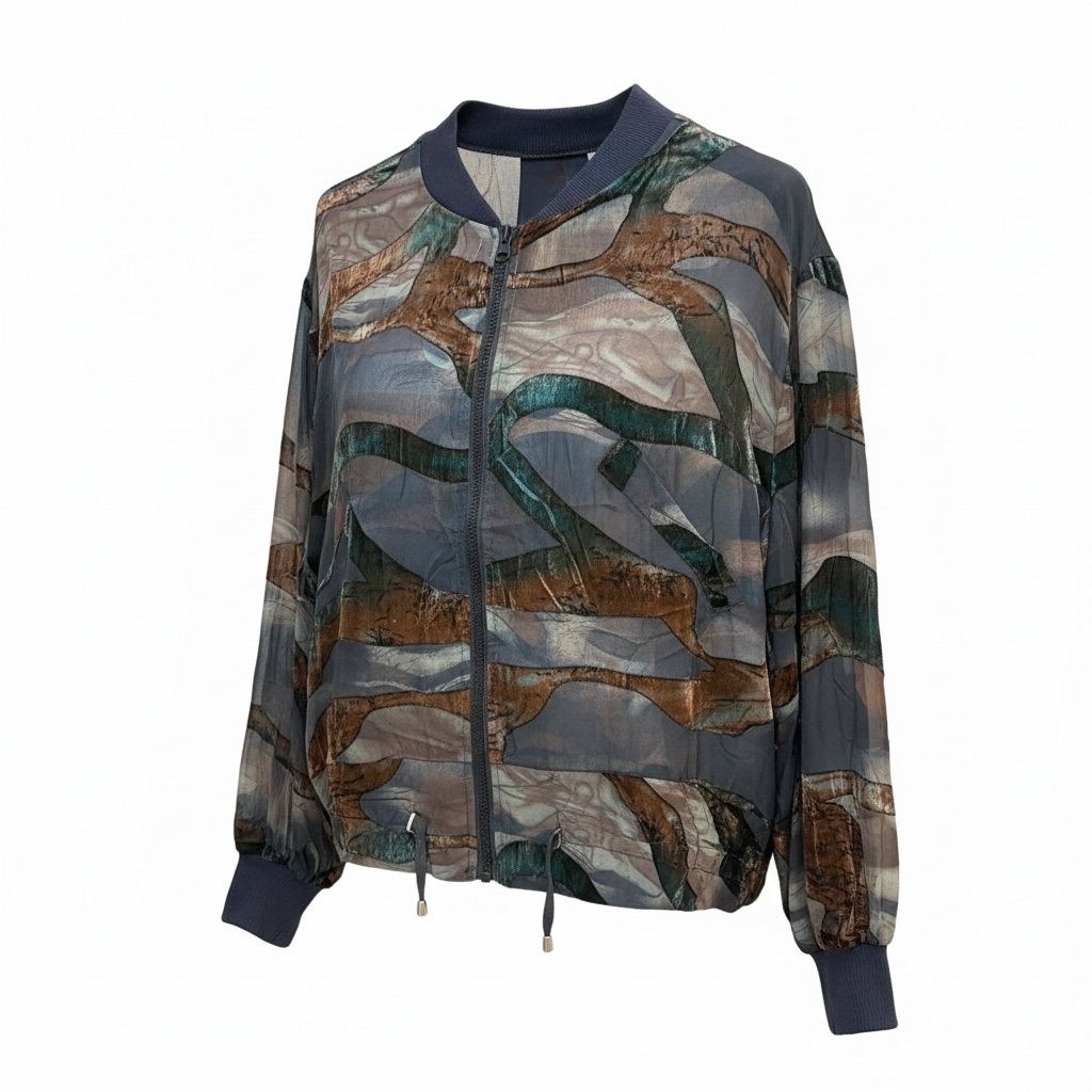Bomber velvet estampada