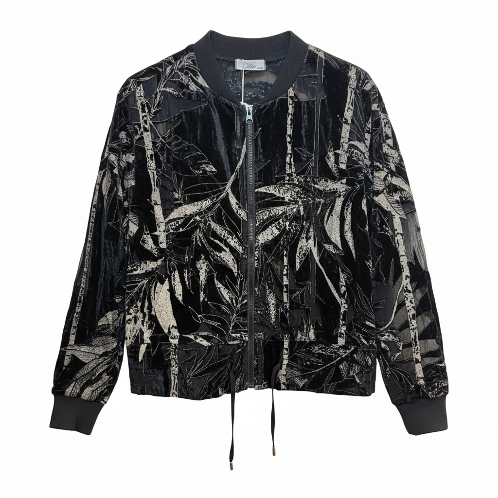 Bomber velvet estampada