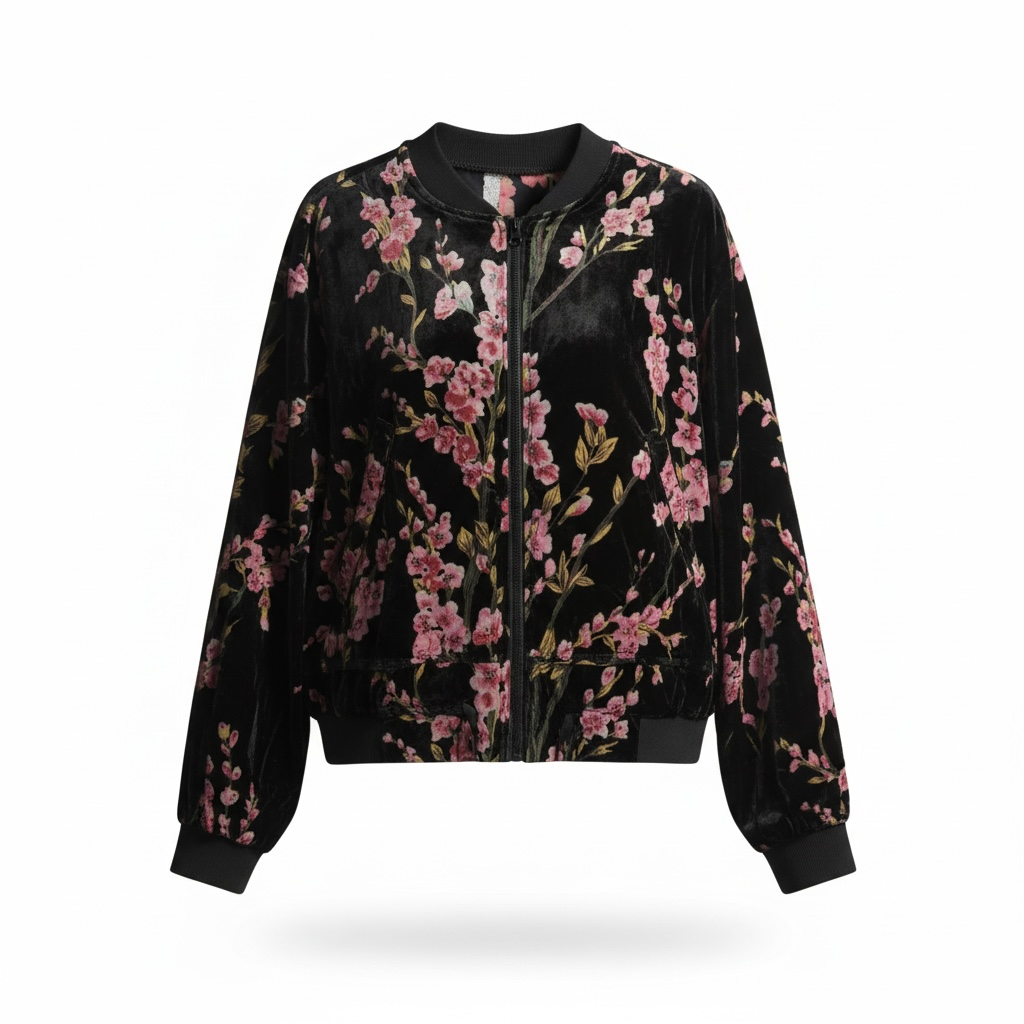 Bomber velvet flores