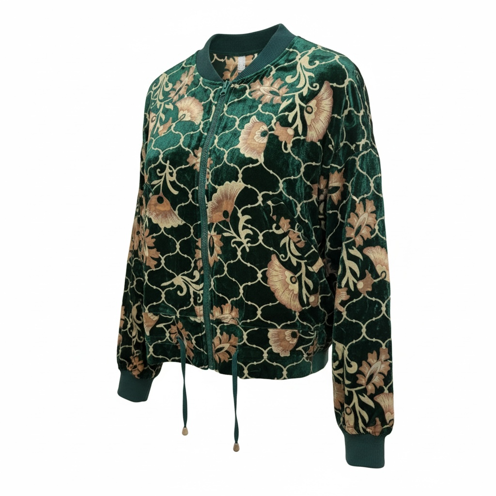 Bomber velvet flores