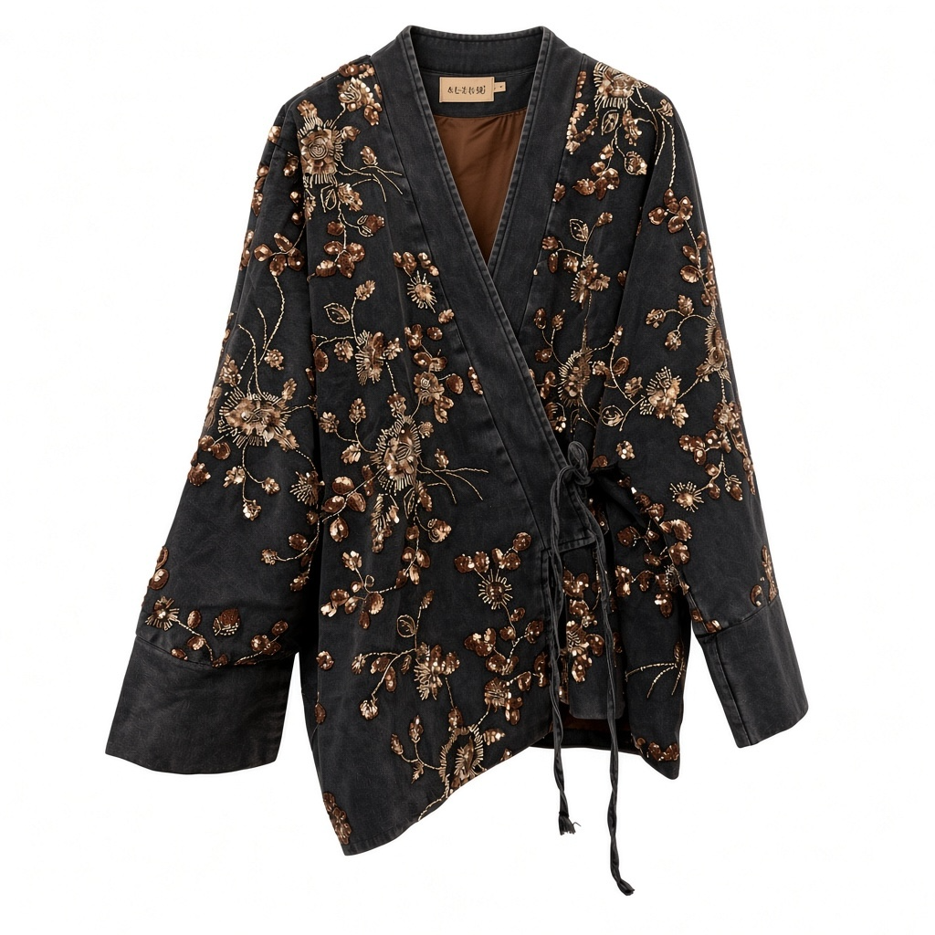 Kimono vaquero con lentejuelas